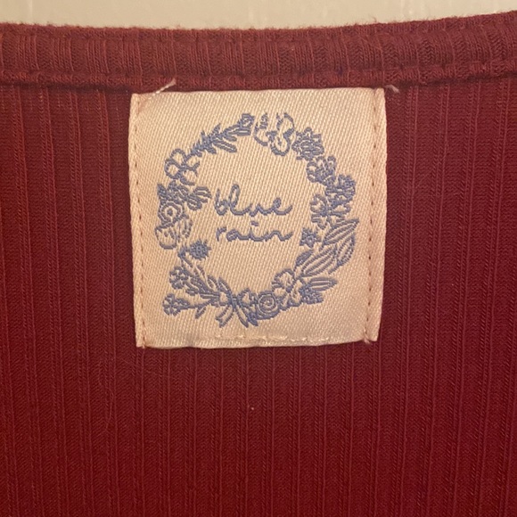 Blue Rain, Kellie Ribbed Crochet Bodysuit, 1x, Red, Worn Once - Picture 3 of 4